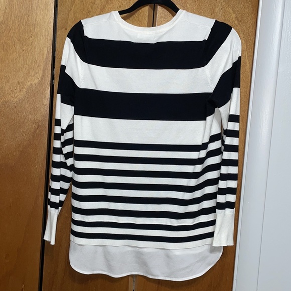 Calvin Klein Women’s Black & White Striped Long Sleeve Sweater - Picture 4 of 4
